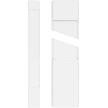 Ekena Millwork Plain PVC Pilaster w/Standard Capital & Base, 10"W x 82"H x 2"P PILP10X082SM01-2